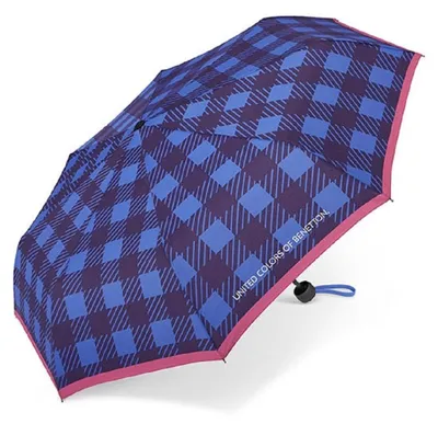 Produktbild von Happy Rain Benetton Super Mini Manuell Taschenschirm Checks blue Karo