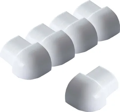 Produktbild von Dalsys 5x Außeneck für Fliesenschiene 12,5mm Aluminium (eloxiert) Viertelkreisprofil Weiß Fliesenprofil