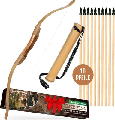Immagine prodotto di BOGENKÖNIG Bogenschieß-Set 10-tlg. Holz Pfeil und Bogen