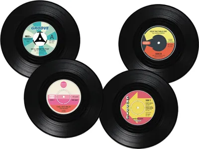 Produktbild von Vinyl Glasuntersetzer im 4er Set