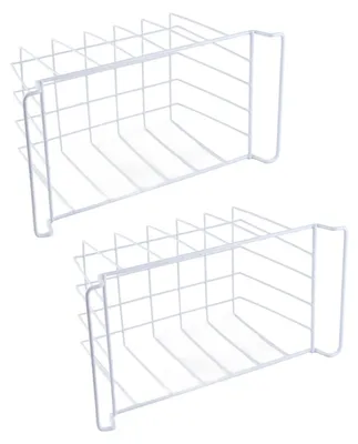 2er-Set Gefrierkörbe, Edelstahl, weiß, 39x20x20 cm
