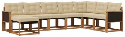 Immagine prodotto di vidaXL Set di divani da esterno, 8 pezzi, colore naturale e beige