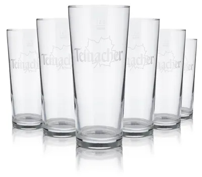 Produktbild von 6x Teinacher Glas 0,4l Mineralwasser Sprudel Becher Tumbler Gläser Set Gastro