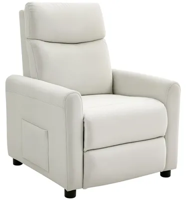 Produktbild von HOMCOM Relaxsessel Fernsehessel mit Liegefunktion, TV Sessel mit Fußstütze Creme