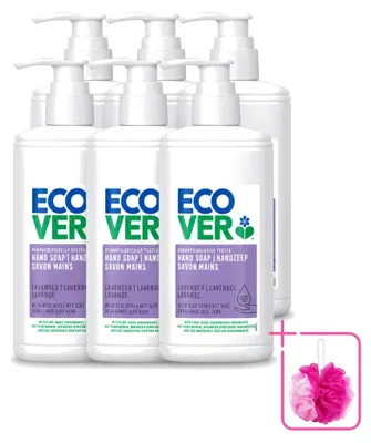 Image de 6 savons liquides pour les mains Ecover - Lavande et Aloe Vera - 250 ml - Pack économique - 6 pièces