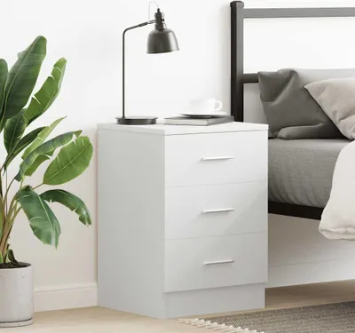 Obrázok produktu pre vidaXL Nočný stolík biely 38x35x56 cm Materiál drevo
