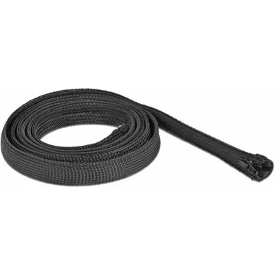 Produktbild von DeLOCK Geflechtschlauch mit Reißverschluss hitzebeständig 2 m x 20 mm schwarz, Schwarz, Polyester, -50 - 150 °C, 1 Stück(e), China, 2 cm