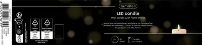 Obrázek produktu pro LED svíčka 7 x 15 cm s časovačem, vosk, rustikální krémová / teplá bílá