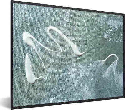 Produktbild von MuchoWow® Gerahmtes Poster Acrylfarbe - Gestaltung - Abstrakt 80x60 cm - Poster mit Schwarzem Bilderrahmen Wandposter Rahmen Foto Bilder - Schwarzem - Mit Gestell