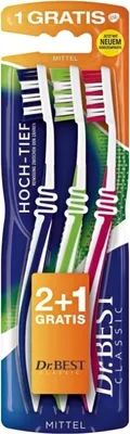 Produktbild von Dr. Best, Zahnbürste, mittel, 3 Stück