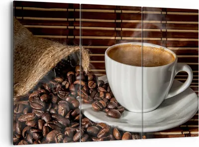 Produktbild von Bild auf Leinwand - Leinwandbild - Aroma Kaffee Getreide - 165x110cm - Wand Bild - Wanddeko - Leinwanddruck - Bilder - Kunstdruck - Wanddekoration - Leinwand bilder - Wandkunst - CE165x110-2382