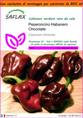 Immagine prodotto di SAFLAX Garden in the bag - Peperoncino Habanero Chocolate - 10 semi - Capsicum