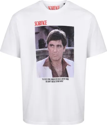 Produktbild von Recovered T-Shirt Scarface 'All I have in this world' im zeitlosen Design White XXL