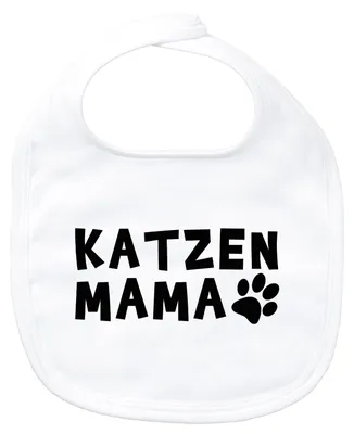 Produktbild von Huuraa Baby Lätzchen Katzenmama Tapse White Klettverschluss  Baumwolle Latz Geschenkidee