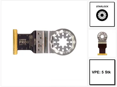 Image de Fein E-Cut Carbide Pro Starlock Lame de scie 5 pièces. 35 x 45 mm ( 63502236230 ) BI-Metall