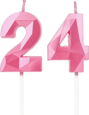 Zdjęcie produktu dla Świeczki urodzinowe "24", ozdoba na tort