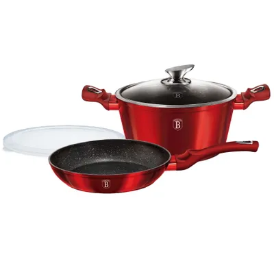 Image de Berlinger Haus lot de pots 24 cm Metallic Burgundy Line BH6779