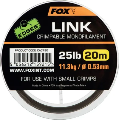 Obrázok produktu pre Fox Fishing Edges Link Crimpable Monofilament 0,64 mm 20 m 35 lbs Vlasec