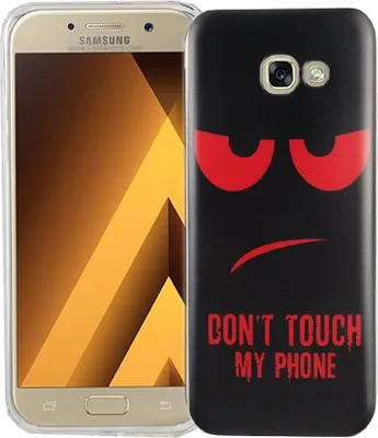 Produktbild von Handy Hülle für Samsung Galaxy A5 2017 Cover Case Schutz Tasche Motiv Slim Silikon TPU Dont Touch my Phone Rot