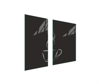 Produktbild von Herdabdeckplatten 2 teilig 75x52 Glaskeramikkochfeld Abdeckung Glas Schneidebrett Kaffee Schwarz
