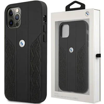 Produktbild von BMW Leather Curve Perforate - iPhone 12 / iPhone 12 Pro Hülle (Schwarz)