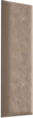 A single beige upholstered wall panel is shown in a studio setting.