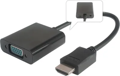 Obrázok produktu pre Prevodník HDMI na VGA so zvukom 3,5mm stereo jack čierny