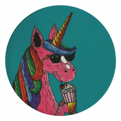 Produktbild von Maxwell & Williams DU0188 MULGA Untersetzer rund, 10,5 cm, Unicorn (Einhorn), Keramik - Kork