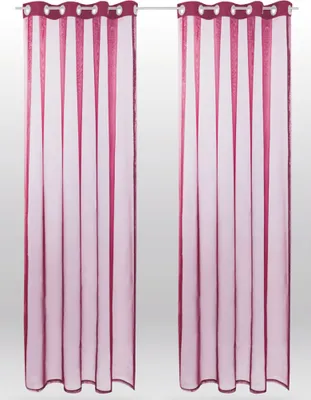 Produktbild von 2er Pack Gardine Transparent Noella Ösen, Größe: 140 x 145cm (Bordeaux)