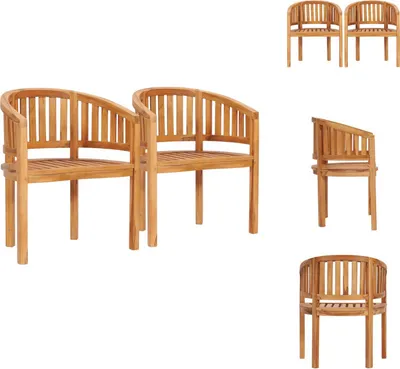 Produktbild von vidaXL Bananenstühle 2 Stk. Massivholz Teak -  Gartenstühle