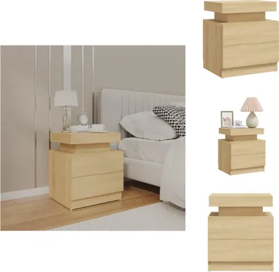 Obrázek produktu pro vidaXL Noční stolek Sonoma dub 45x35x52 cm materiál na bázi dřeva - Noční stolky