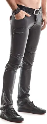 Produktbild von Regnes Fetish Planet Herren Hose RMTommaso001 lange Männer Hose, schwarz matt, Gr. S