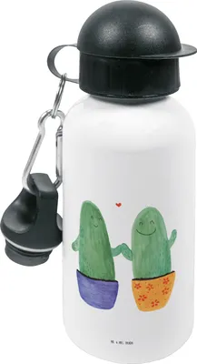 Produktbild von Mr. & Mrs. Panda Wasserflasche Kaktus Liebe - Weiß - Geschenk, Trinkflasche Kinder, Kakteen, Getränkeflasche, Liebesbotschaft, Sportflasche, Paar, Kindergarten, Hochzeit