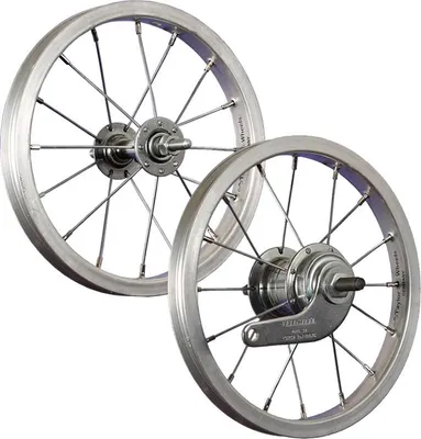 Produktbild von 12 / 12,5 Zoll Laufradsatz Aluminiumfelge 1 Gang Rücktrittbremse silber