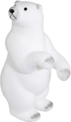 Produktbild von Weihnachtsdekoration, stehender bär beflockt h.50cm - Atmosphera créateur d'intérieur