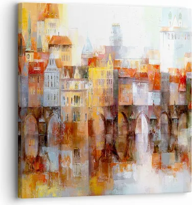 Produktbild von Bild auf Leinwand - Leinwandbild - Stadt Mietshaus - 30x30cm - Wand Bild - Wanddeko - Wandbilder - Leinwanddruck - Bilder - Kunstdruck - Wanddekoration - Leinwand bilder - Wandkunst - AC30x30-3476