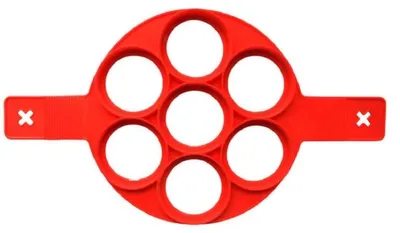 Silikon-Pfannkuchenform, 7 runde Löcher, antihaft, Ø 23 cm, spülmaschinenfest