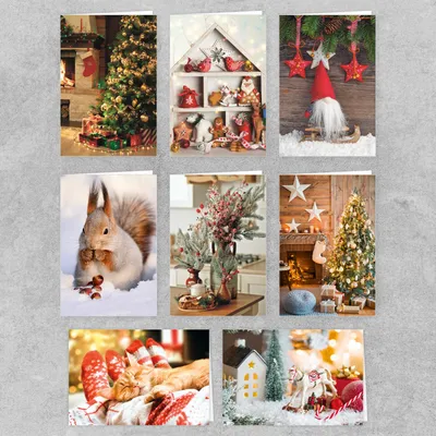 Produktbild von PremiumLine Weihnachtskarten Set 20 Stück inkl. Briefumschlag Fotomotive Weihnachten Grußkarte ohne Text XMAS Klappkarte Winter Fotokarten