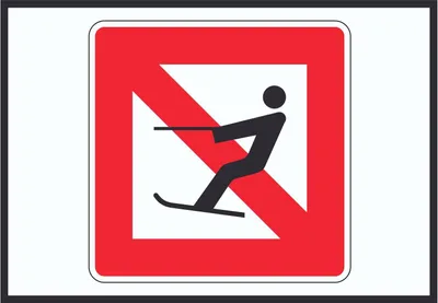 Produktbild von Wasserskilaufen verboten! Symbol A2 Rückseite selbstklebend