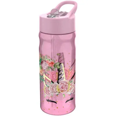 Produktbild von Basic Lunch Box Waterfles Einhorn Blume 600 Ml Roze