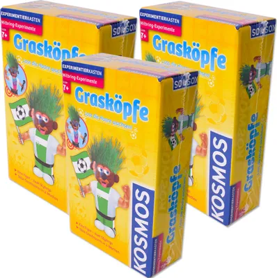 Produktbild von 3 Stück Kosmos Mitbring Experimente Graskopf Figur Pflanzen Experiment Kinder Mädchen Geschenke Mitgebsel Mitgringsel