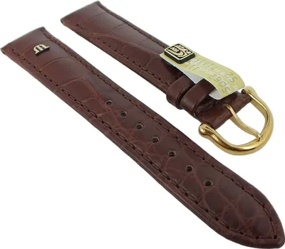 Produktbild von Uhrenarmband XL Maurice Lacroix Louisiana echt Kroko braun 27657, Stegbreite:20mm, Schließe:Gelbgolden