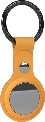 Produktbild von EAZY CASE Schutzhülle Anhänger kompatibel mit AirTag, Kunstleder Hülle zur Aufbewahrung von Airtags mit Schlüsselanhänger,Kratzfest, Schlüsselanhänger, Stoßfest, Gelb