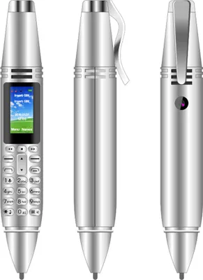 Image de Ak007 Mini téléphone portable à stylo avec écran de 0,96 pouce Gsm Bluetooth Camera Dialler with Voice Recorder Silver