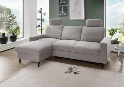 Produktbild von Ecksofa >Pris< Schlaffunktion, Stauraum, grau - 234x88x147 (BxHxT)