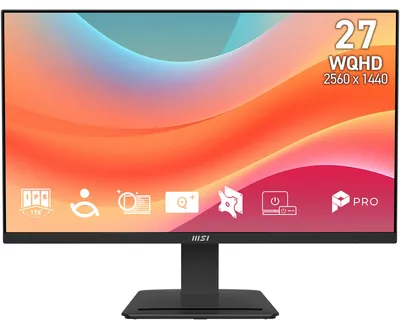Zdjęcie produktu dla MSI PRO MP273QDE, monitor 27 cali, panel IPS, częstotliwość odświeżania 75 Hz, czas reakcji 1 ms, obsługuje technologię HDR