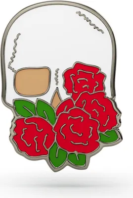 Immagine prodotto di PINETS teschio con fiori e rose distintivo pin