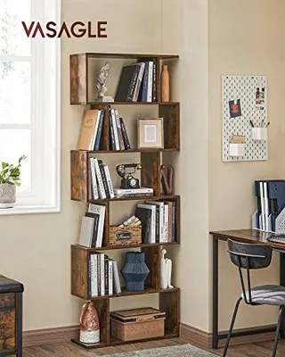 Zdjęcie produktu dla Regał 6 Poziomów Brązowy Industrialny Loft MDF Metal 190cm