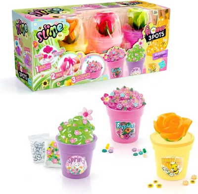 Imagen del producto de Juego de flores de limo (3 macetas) - Set creativo - A partir de 6 años