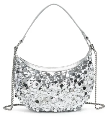 Productafbeelding van Schoudertas voor dames, zwart, met pailletten, van polyester, glamoureuze stijl